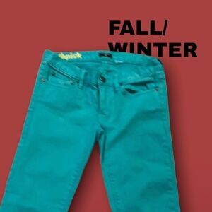 2/33$J.CREW 24” TEAL STRECH ANKLE JEANS